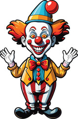 Vector illustration of a clown isolated on a white background