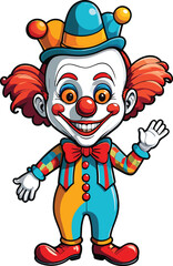 Vector illustration of a clown isolated on a white background