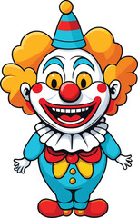 Vector illustration of a clown isolated on a white background