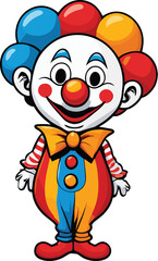 Vector illustration of a clown isolated on a white background