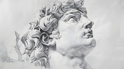 Alexander the Great, pencil sketch - King of Macedonia and conqueror of much of Asia