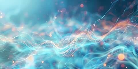 Neural Connections Visualized: Abstract Particle System with Colorful Flowing Light Streams. Concept Abstract Art, Particle System, Neural Connections, Colorful Flow, Light Streams