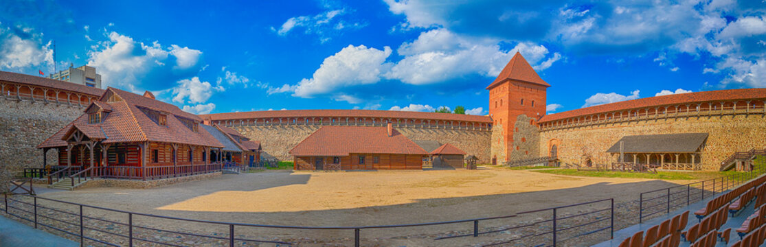Torist Destinations. Picture of Renowned Lida Castle as Former Bastion and Fortress of The Great Lithuanian Kingdom