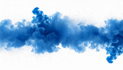 A blue smoke explosion border isolated on transparent background,PNG blue smoke
