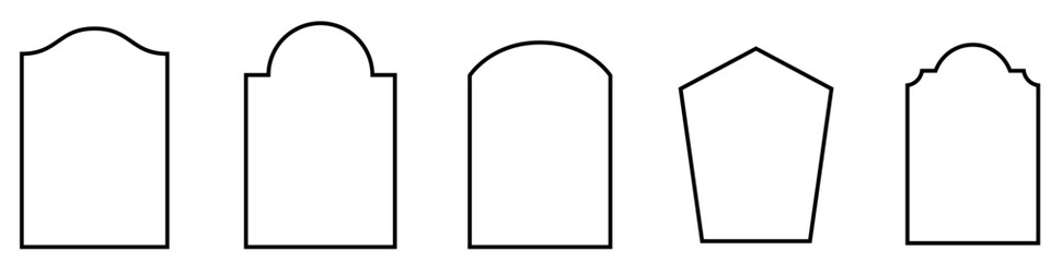 Gravestone icon vector set. Grave illustration sign collection. Tombstone symbol. Rip logo.