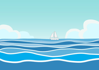 海とヨット　夏のイメージ
