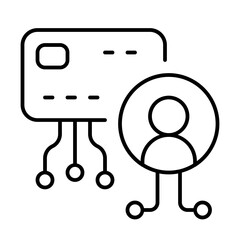 Credit Card Icon With Thine Line Style