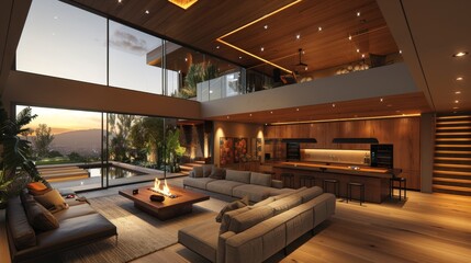 Imagine a cozy evening in the modern basement as the family gathers around the pool table, playing rounds of billiards
