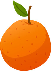 Orange with green leaf