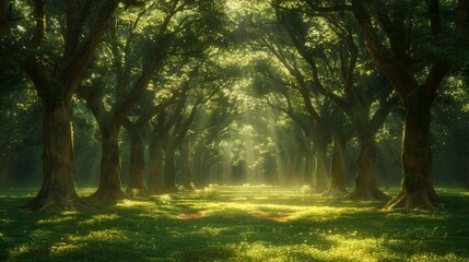 Obraz premium Design a forest glade bathed in the warm light of a campfire, with the flames casting flickering shadows on the