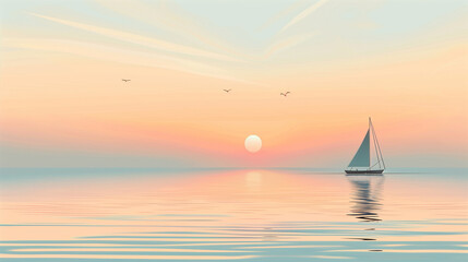 Naklejka premium Calm vector landscape background