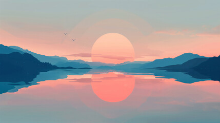Calm vector landscape background