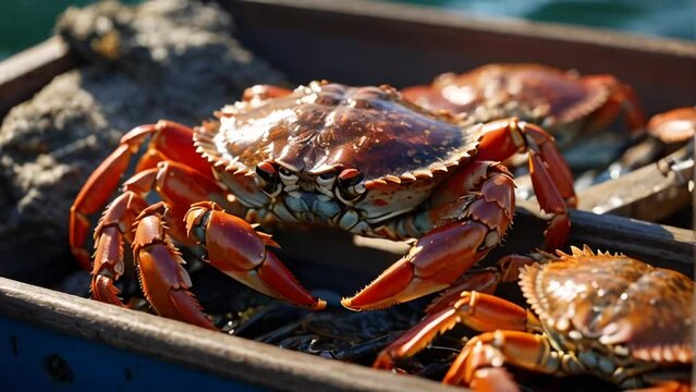 Freshly caught crabs natural