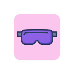 Protective glasses line icon. Eye, laboratory, plastic outline sign. Work safety and protection concept. Vector illustration for web design and apps