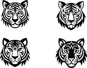 tiger-face-in-tribal icons