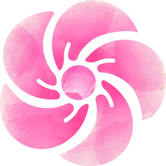 Naklejka premium Pink flower in watercolor style