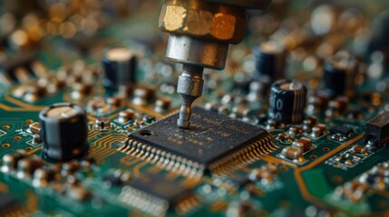 Capture the precision of soldering tiny electronic components on a smartphones circuit board, restoring functionality to a damaged device.