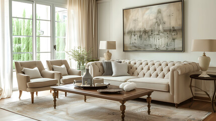 Beautiful Sofa in a Well-Designed Living Room Interior - Perfect for Home Renovation Ideas