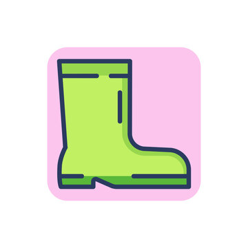 Working boot line icon. Foot, rubber, mud outline sign. Work safety and protection concept. Vector illustration, symbol element for web design and apps