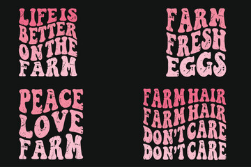 Life is Better on the Farm, Farm Fresh Eggs, Peace Love Farm, Farm Hair Don't Care retro T-shirt