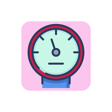 Water meter line icon. Pipe, arrow, consumption outline sign. Metering and equipment concept. Vector illustration, symbol element for web design and apps