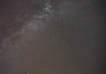 Milky Way over a dark sky. Millions of stars in the sky on a dark and cloudless night.