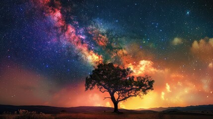 Capture the breathtaking beauty of the night sky as the colorful Milky Way stretches across the...