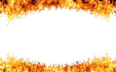 burning frame on a transparent background, mockup, space for text
