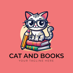 cat and books logo