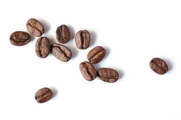 Obraz premium coffee beans isolated on white