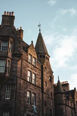 Scenic view of a brick building in Edinburgh, Scotland.
