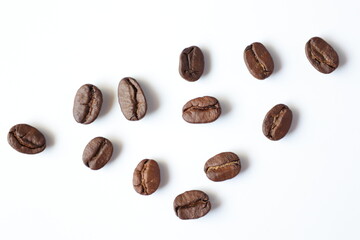 coffee beans isolated on white