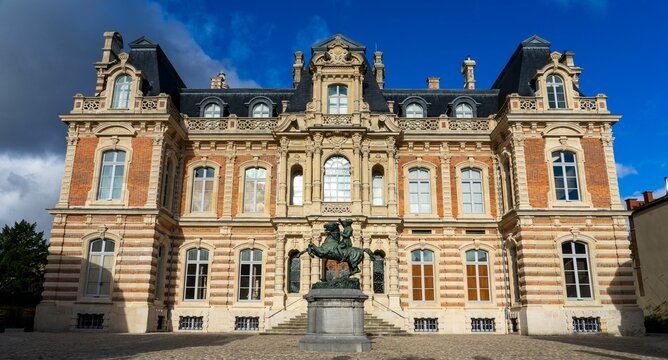 Facade of a beautiful old building in Epernay, France