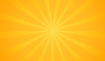 Obraz premium Bright yellow background with sun rays. Banner sunny color. Vector illustration of glowing star