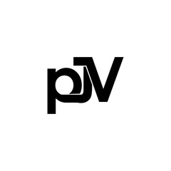 pjv initial letter monogram logo design