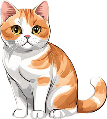Fototapeta premium Calico British Shorthair Lucky Cat PNG
