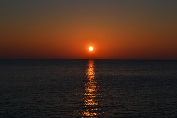 Fototapeta premium sunset over the black sea in Odessa