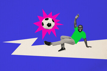 Trend artwork sketch image composite photo collage of sport active training exercise effort young...