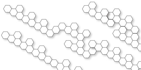 	
Seamless creative geometric Pattern of white hexagon white abstract hexagon wallpaper or background. 3D Futuristic abstract honeycomb mosaic white background. white hexagon geometric texture.