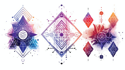 Sacred geometry symbols Four. Four office hipster abstract
