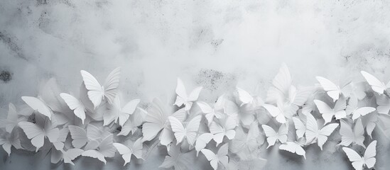 White butterfly design on wall creates an abstract backdrop with copy space for text Perfect picture message background