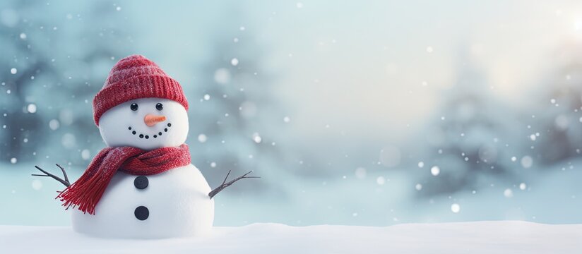 Snowman isolated on a white background Christmas background. copy space available