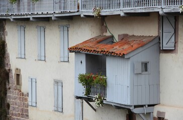 Traditional building featuring multiple balconies on the tops of each structure