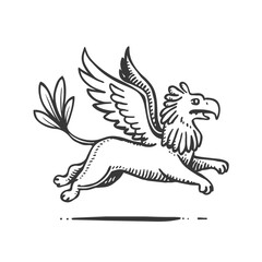 Griffin Doodle Art: Legendary Illustration of a Mythical Beast