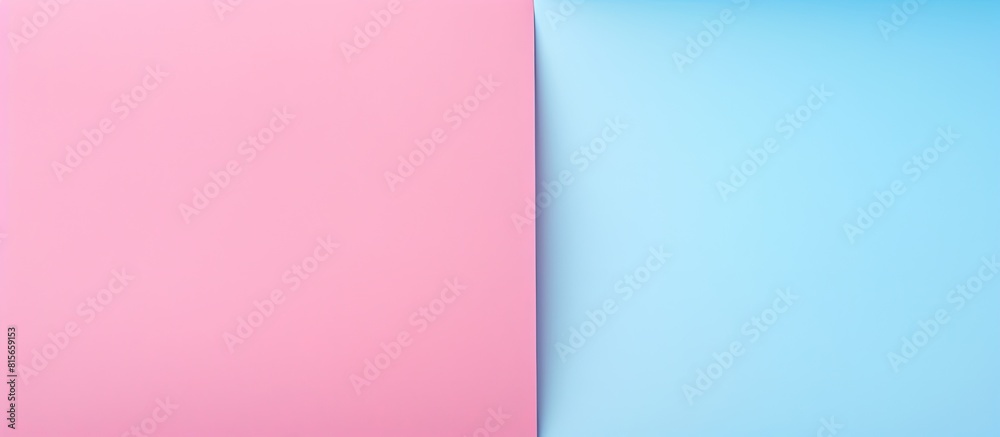 Poster creative layout made of gradient pastel pink and blue paper backround minimal flat lay. copy space a