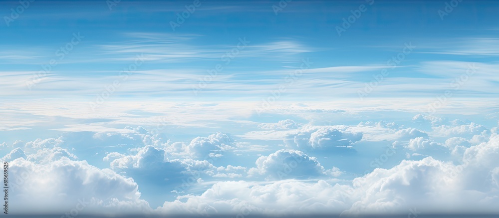 Poster Aerial view of clouds seen from the window. copy space available