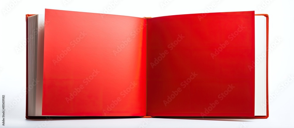 Aufkleber open red book on white background. copy space available