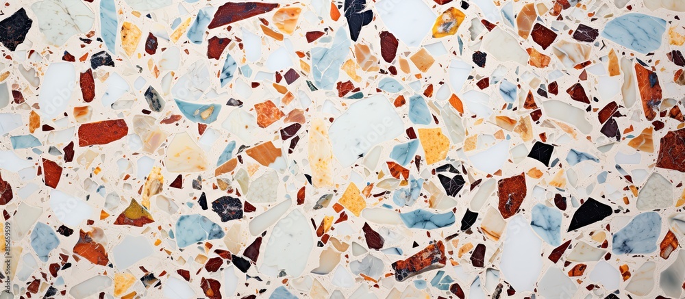 Aufkleber terrazzo flooring or marble old polished stone texture beautiful for background pattern wall and col