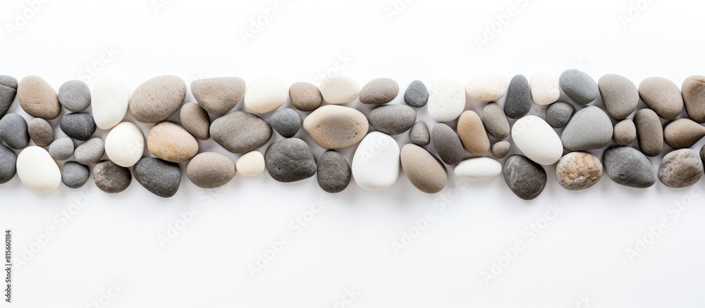 Leinwandbilder top view stones empty space on white background with copy space for your text