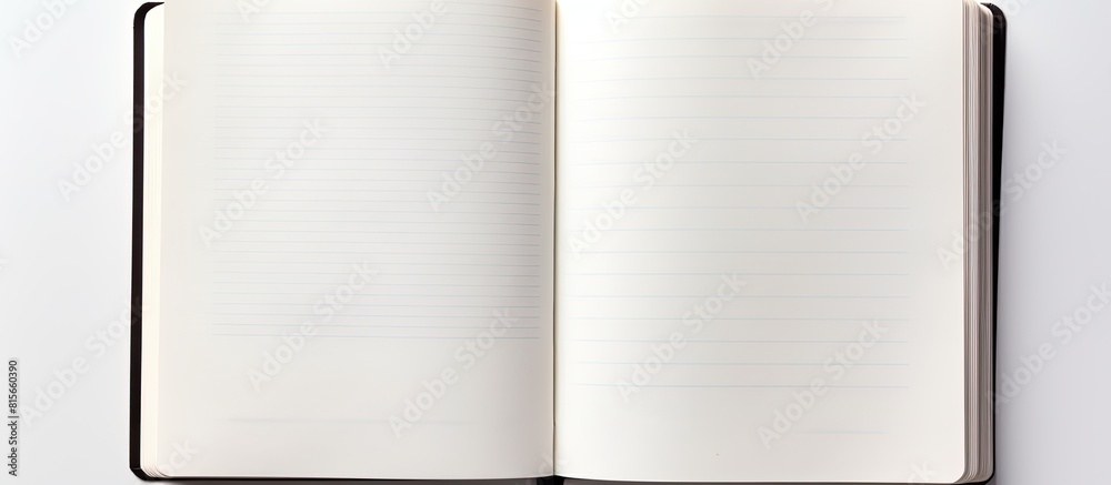 Aufkleber An open empty old notebook isolated on a white background Copy space